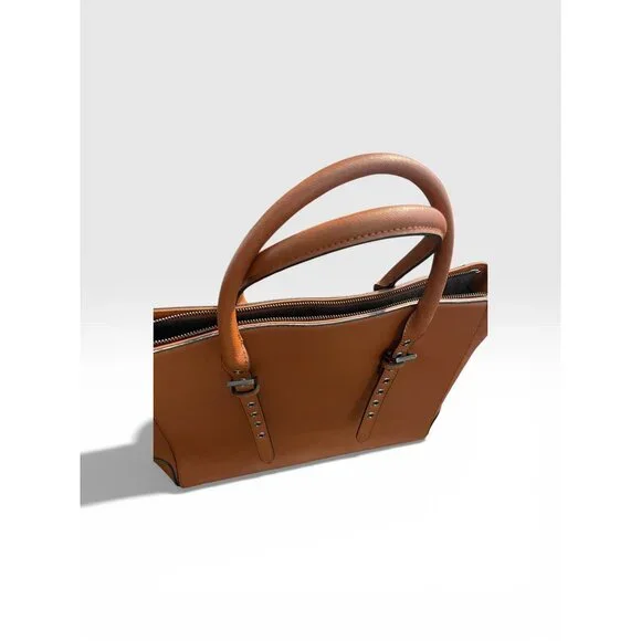EaseGave Brown Laptop Tote Bag Work Office Satchel No Strap - Picture 2 of 8